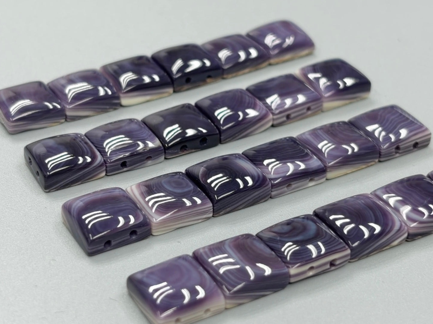 Wampum Square Domed Loose Piece (2 Holes)