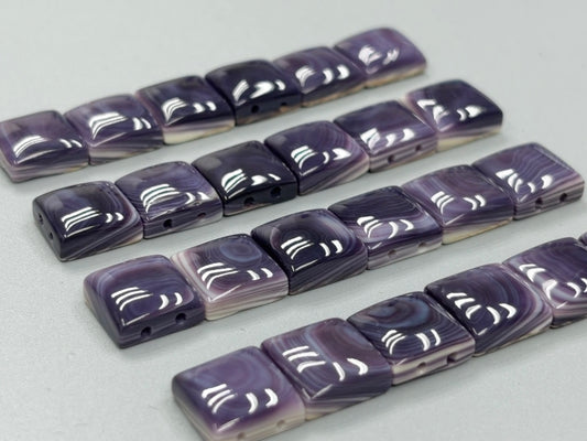 Wampum Square Domed Loose Piece (2 Holes)