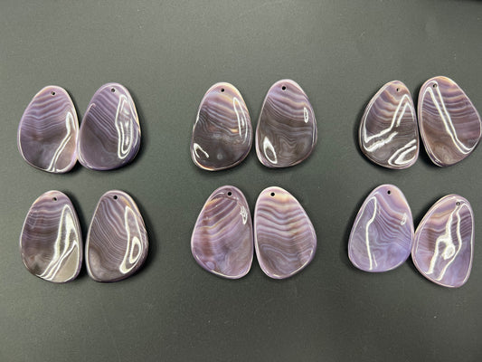 Wampum Shell Irregular Pair Pendant