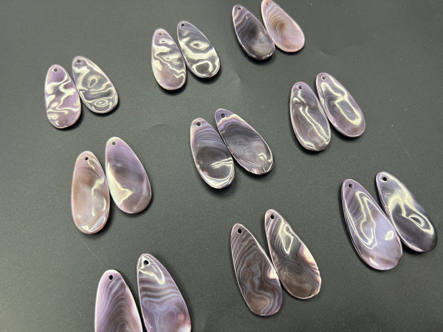 Wampum Shell Teardrop Pair Pendant