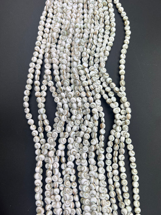 (Wholesale) Shiva Eyes Shell Round Shape Beads 6mm