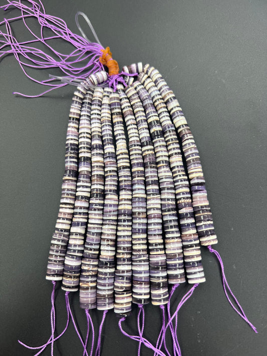 (Wholesale) Natural Wampum Heishi Strand 6-9mm