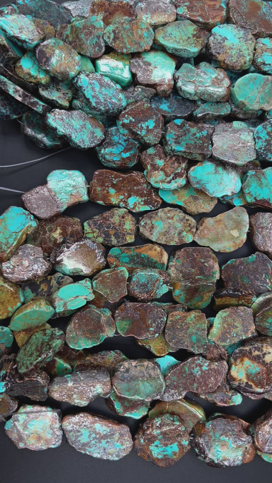 Natural Turquoise Irregular Slice Strand